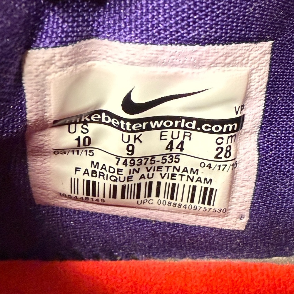 Nike KD 8 VIII Suit Court Purple Men's Size 10 Sneakers Basketball 749375-535 - Picture 15 of 15